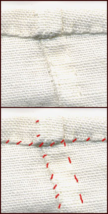 Camicia seam and hem