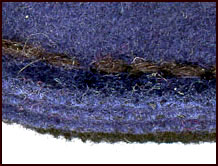 The shoes, stitching.