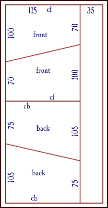 The gown, cutting diagram.